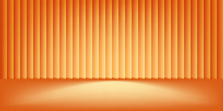 Limbo background with orange and gold gradient. Bright color studio back and ground abstract design with pattern texture on wall. Simple minimal product podium scene for sale. Easy spotlight template.
