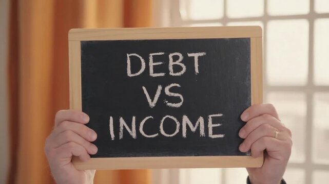 Sign of debt vs income.