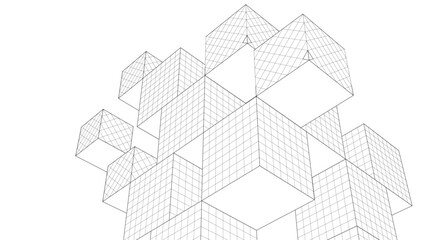Fototapeta premium abstract architecture cubes modules 3d illustration