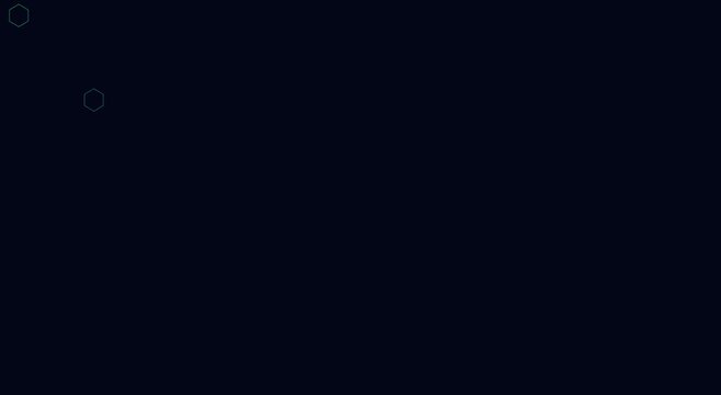 Minimalist abstract hexagon pattern motion animation background, dark aesthetic