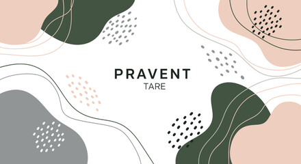 Fototapeta premium Abstract Organic Shapes Background with Minimalist Lines and Dots