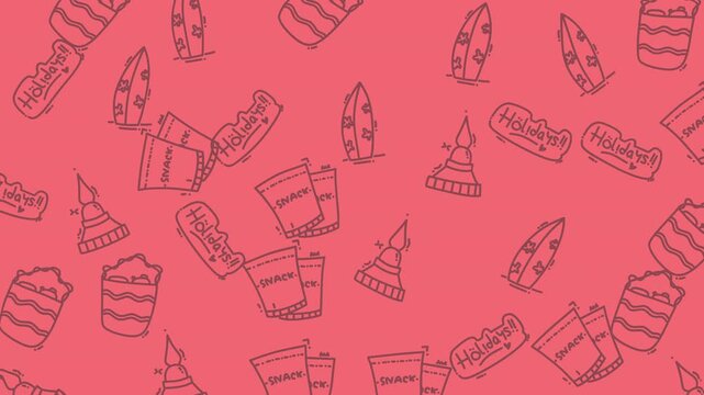 Doodle style illustrations of dunkin donuts coffee and treats. Perfect for menu designs, social media posts, print media, and packaging.