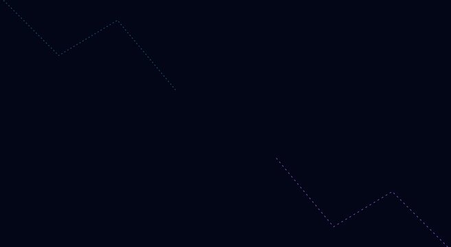 Financial market downtrend graph with animated dotted line trend analysis animation
