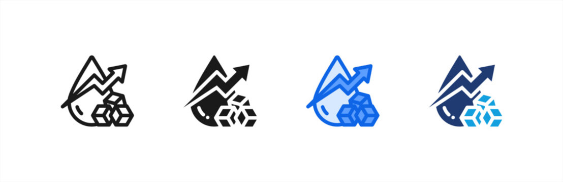 Elevated Blood Sugar Diabetes icon multiple style collection. Vector illustration.