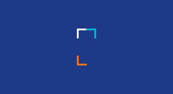 Minimalist abstract geometric loading animation on blue animation background