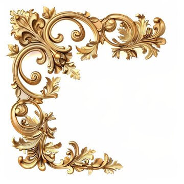 Classic baroque gold corner decorative element