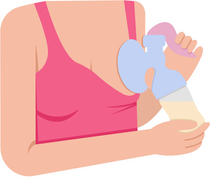 Woman Using Breast Pump Illustration