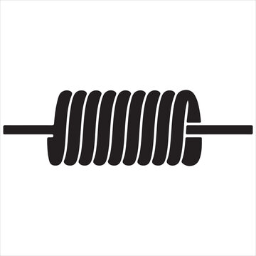 Inductor with ferrite core in electrical circuit symbol representation