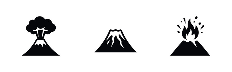 Volcano Eruption and Dormant Volcano Icons © Lili