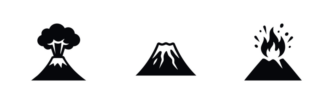 Volcano Eruption and Dormant Volcano Icons