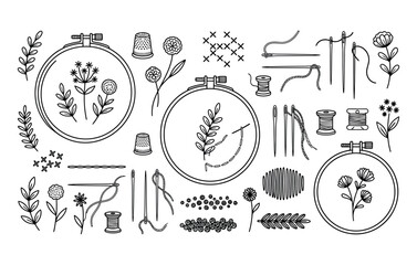 Embroidery and hand stitching hobby kit with floral patterns © ACEETO