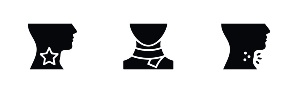 Neck Pain and Throat Conditions Icons