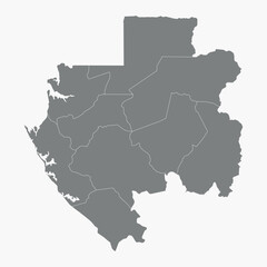 Fototapeta premium Vector graphic artwork suitable for print and web containing flat detailed map of GABON