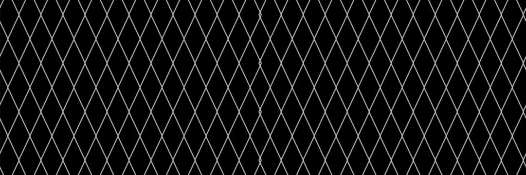 Net texture pattern on white background. Net texture pattern for backdrop and wallpaper. Realistic net pattern with black squares. Geometric background, vector Eps10