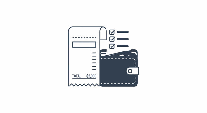 Wallet and tickets on white background.