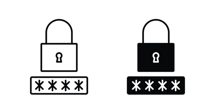 Password icon for ui and web, Vector pictogram