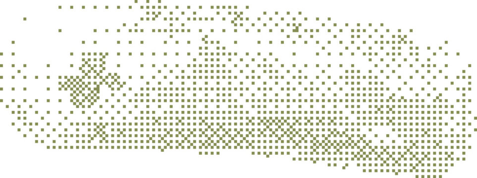 Digital abstract pattern with scattered dots and crosses on a white background