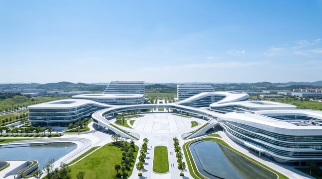 Modern architectural marvels showcase innovative design urban landscape aerial perspective