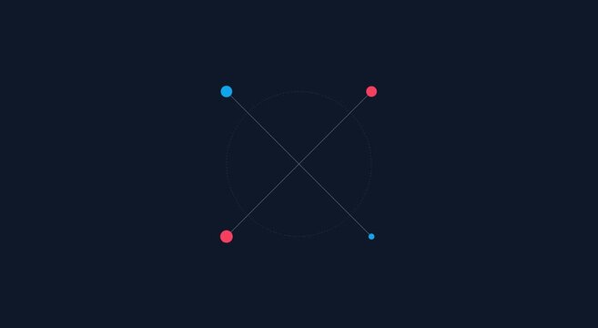 Minimalist abstract motion with rotating geometric circles animation