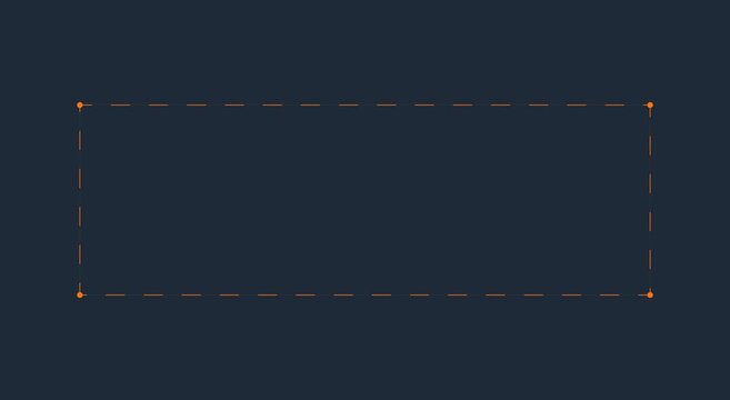 Minimalist animated dashed rectangle frame overlay for creative projects animation