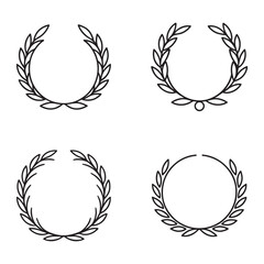 Fototapeta premium Set of laurel wreath frames for awards and celebrations decorative border designs