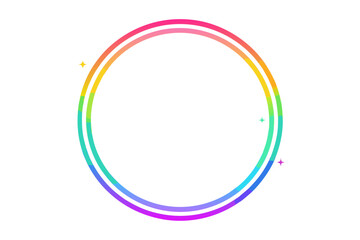 Fototapeta premium Colorful rainbow circle design with sparkles isolated on white background