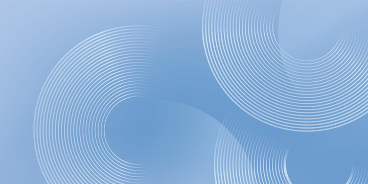 Abstract Thin Line Concentric Circles with  Sun Bokeh Glare Effect. Abstract Digital Technology Modern Background. White Circle Design Elements