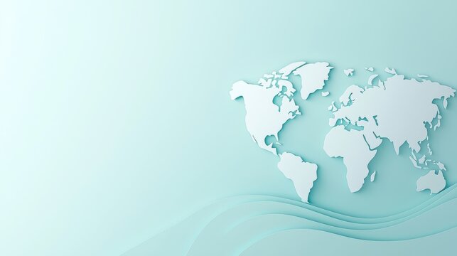 globe minimalist Flat Minimal flat design of a globe, showing landmasses and oceans with subtle gradients and clear typography for a contemporary feel.