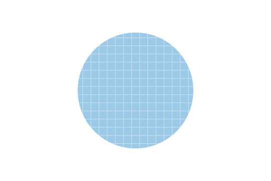 Circular light blue tile pattern on transparent background