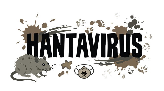 simple and minimalist black hantavirus typography vector 007