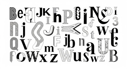 Collage of Various Typography Styles and Letters. © Irta