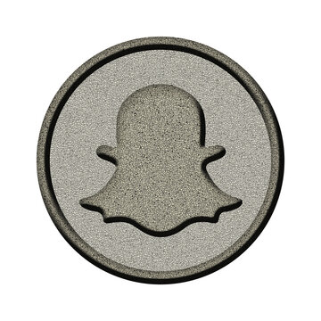 Snapchat on gray textured background, social media