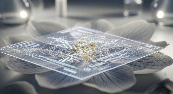 Circuit imprim&eacute; num&eacute;rique abstrait superposant des p&eacute;tales de fleurs d&eacute;licats pour des concepts