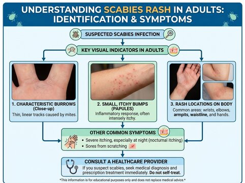 Scabies Rash Pictures Adults Only Flow Chart &ndash; Clinical Guide to Skin Infection Progression