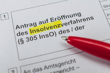 Obraz premium Antrag Insolvenzverfahren beim Amtsgericht