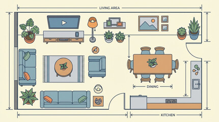 Modern Apartment Floor Plan Layout Design. © Joni