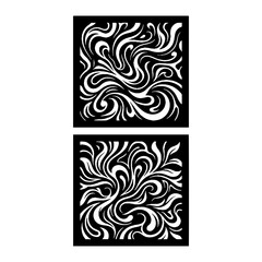 Fototapeta premium Black and white swirling abstract patterns.