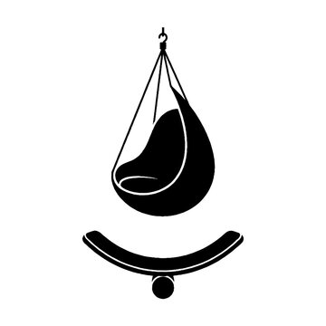 Black Hanging Egg Swing Chair.