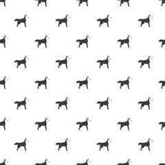 Repeating husky dog illustrations creating a cute animal pattern © nsit0108