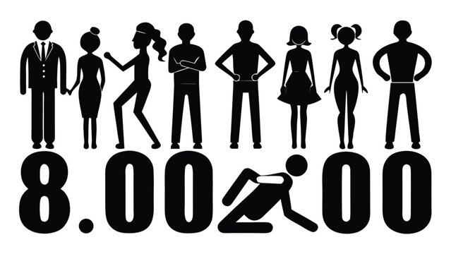 Diverse figures and numbers representing population statistics and demographic analysis during a presentation