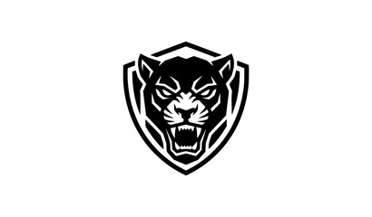 Fototapeta premium Monochrome Panther Beast Badge Vector Logo for Esports Apparel and Branding