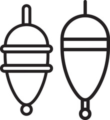 Fishing float icons outline vector illustration isolated on white © Creative Icon Store 