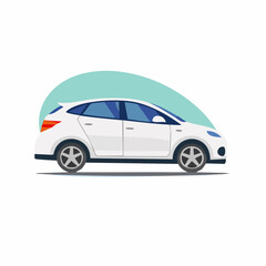 Obraz premium White Hatchback Car Illustration