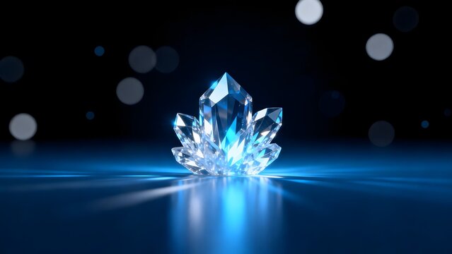 Cluster of glowing crystal points