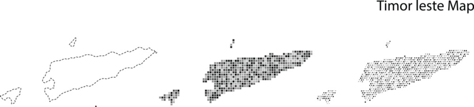 Timor leste map in three different shades