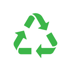 Fototapeta premium Green recycling arrows on white background