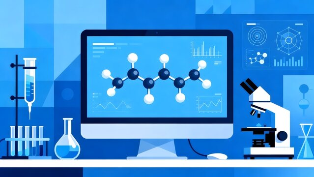 Science lab with computer and equipment