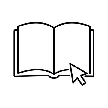 Open book with cursor computer mouse