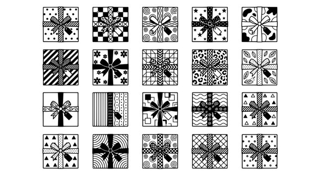 Flower pattern seamless tiles set with geometric doodle ornaments, sketch style borders, and decorative patches for backgrounds