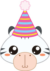 Obraz premium Zebra with birthday hat